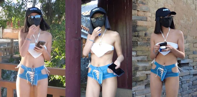 露出天花板 CikaiMoon 古镇全裸逛街 乳头嫩穴在薄纱下清晰可见 弯腰露奶勾引大爷问路！-51吃瓜网