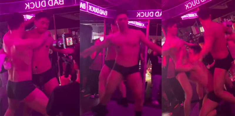 重庆男同健身房开业 昏暗灯光的大厅里 裸体GAY各领风骚 结实的肌肉贴身热舞！-51吃瓜网