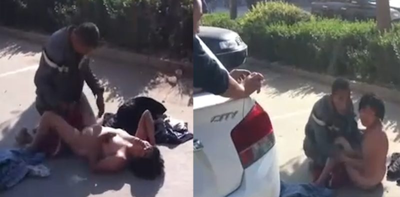 大爷大妈马路边激情做爱 被围观群众怼脸拍摄 吓的大爷连忙起身提裤子 大妈全裸状态还一脸懵逼！-51吃瓜网