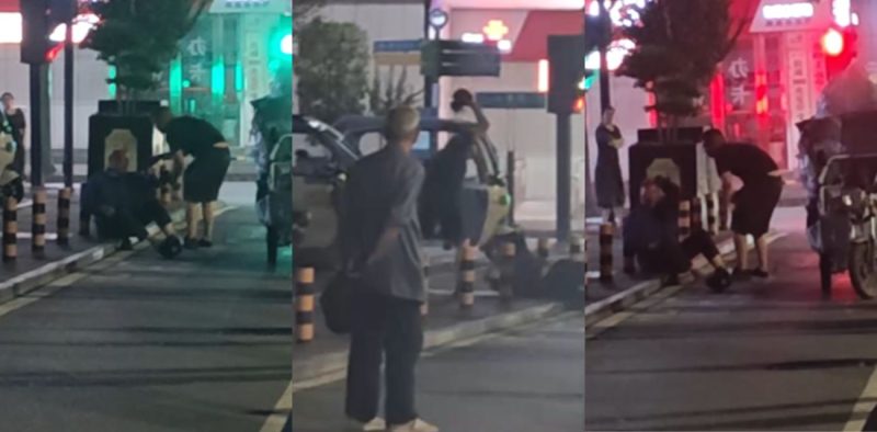 河南一男子深夜醉酒后 手持头盔当街暴打拾荒老人 猛击其头部老人哀嚎不断 现场视频引人公愤！-51吃瓜网