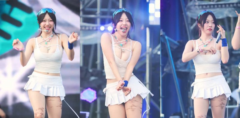 韩国人气女团成员 JEEWON 演唱会惊现露点 低胸装难遮爆炸巨乳 粉嫩乳晕成功收获流量密码！-51吃瓜网