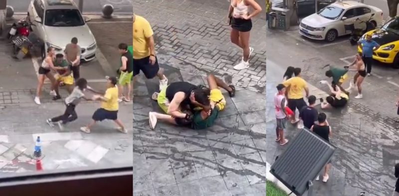 两嚣张黑人在国内街头公然挑衅 被黄衣小哥1V2暴揍 周围好兄弟竟只看戏无动于衷！-51吃瓜网